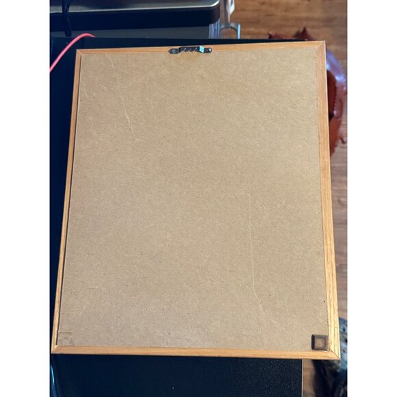 Handmade Framed Cross Stitch Art With Two Rabbits & Basket - Picture 3 of 3